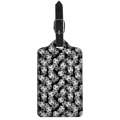 Black And White Soccer Ball Print Luggage Tag