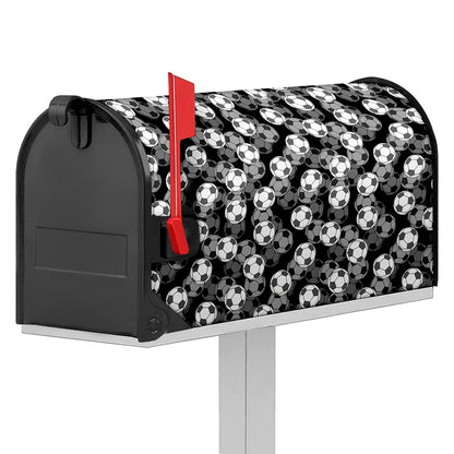 Black And White Soccer Ball Print Mailbox Cover