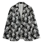 Black And White Soccer Ball Print Men's Blazer