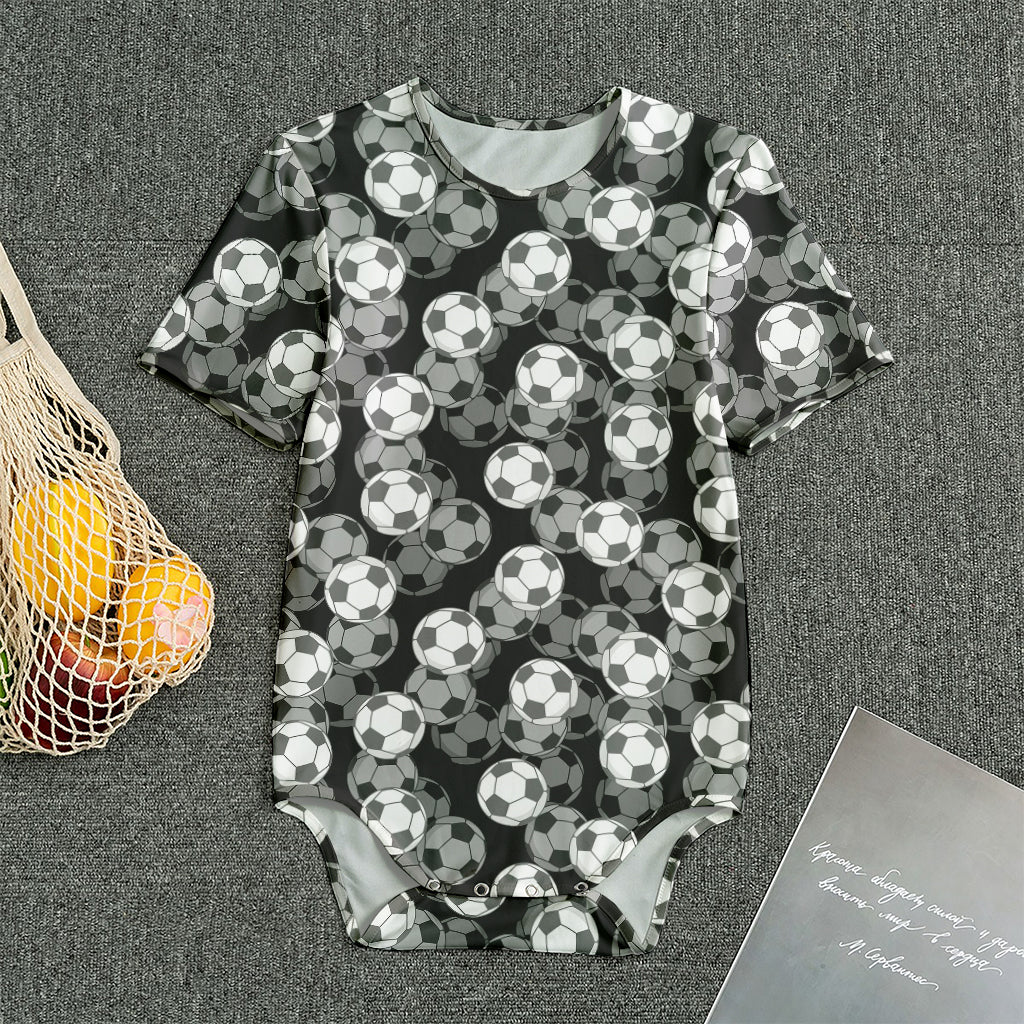 Black And White Soccer Ball Print Men's Bodysuit