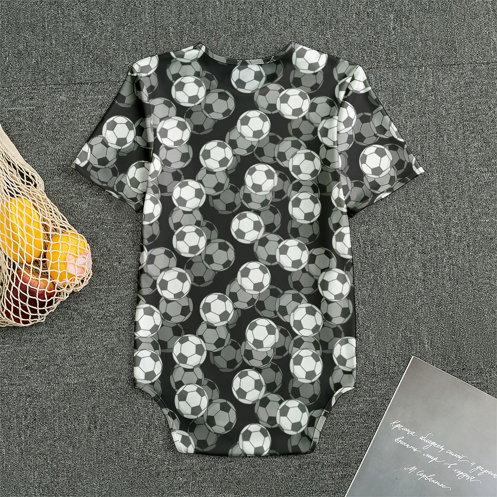 Black And White Soccer Ball Print Men's Bodysuit