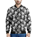 Black And White Soccer Ball Print Men's Bomber Jacket