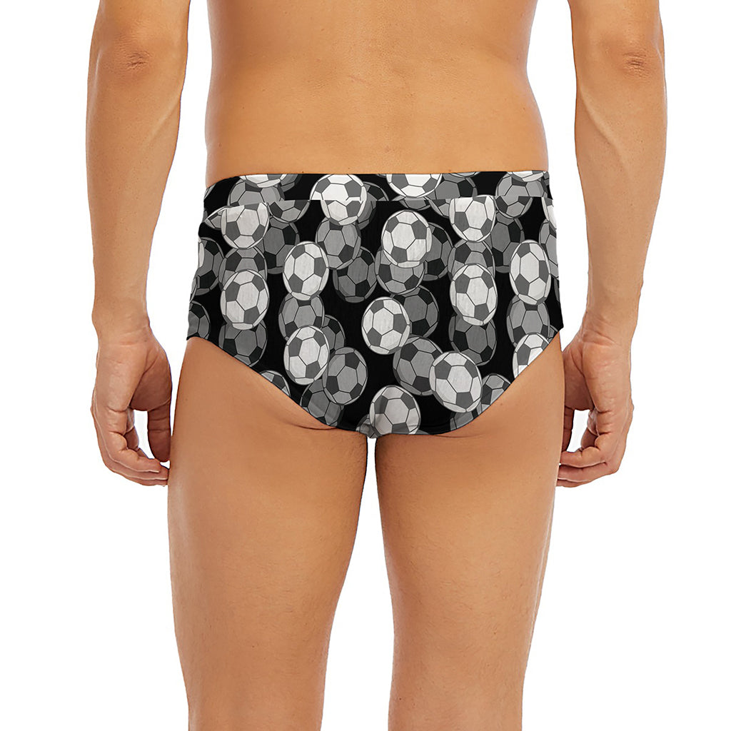 Black And White Soccer Ball Print Men's Briefs