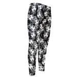 Black And White Soccer Ball Print Men's Compression Pants