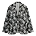 Black And White Soccer Ball Print Men's Cotton Blazer