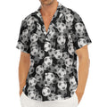 Black And White Soccer Ball Print Men's Deep V-Neck Shirt