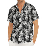 Black And White Soccer Ball Print Men's Deep V-Neck Shirt
