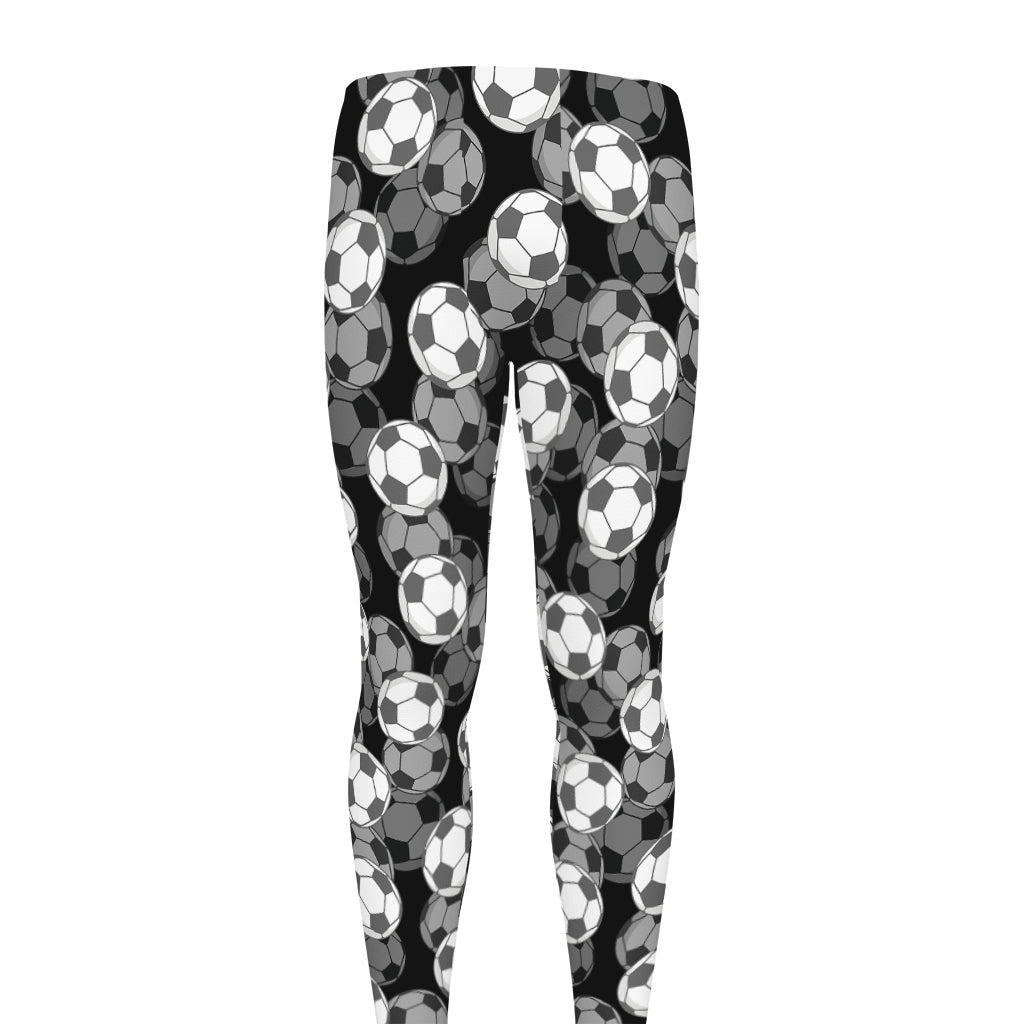 Black And White Soccer Ball Print Men's leggings