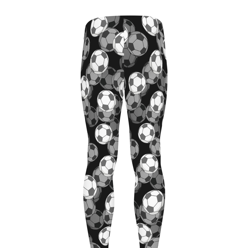Black And White Soccer Ball Print Men's leggings