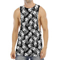 Black And White Soccer Ball Print Men's Muscle Tank Top