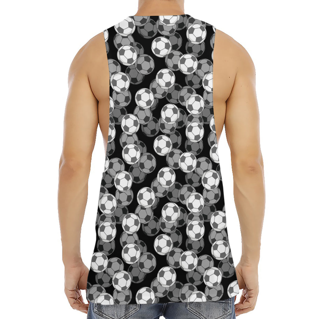 Black And White Soccer Ball Print Men's Muscle Tank Top
