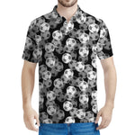 Black And White Soccer Ball Print Men's Polo Shirt