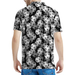Black And White Soccer Ball Print Men's Polo Shirt