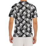 Black And White Soccer Ball Print Men's Short Sleeve Rash Guard