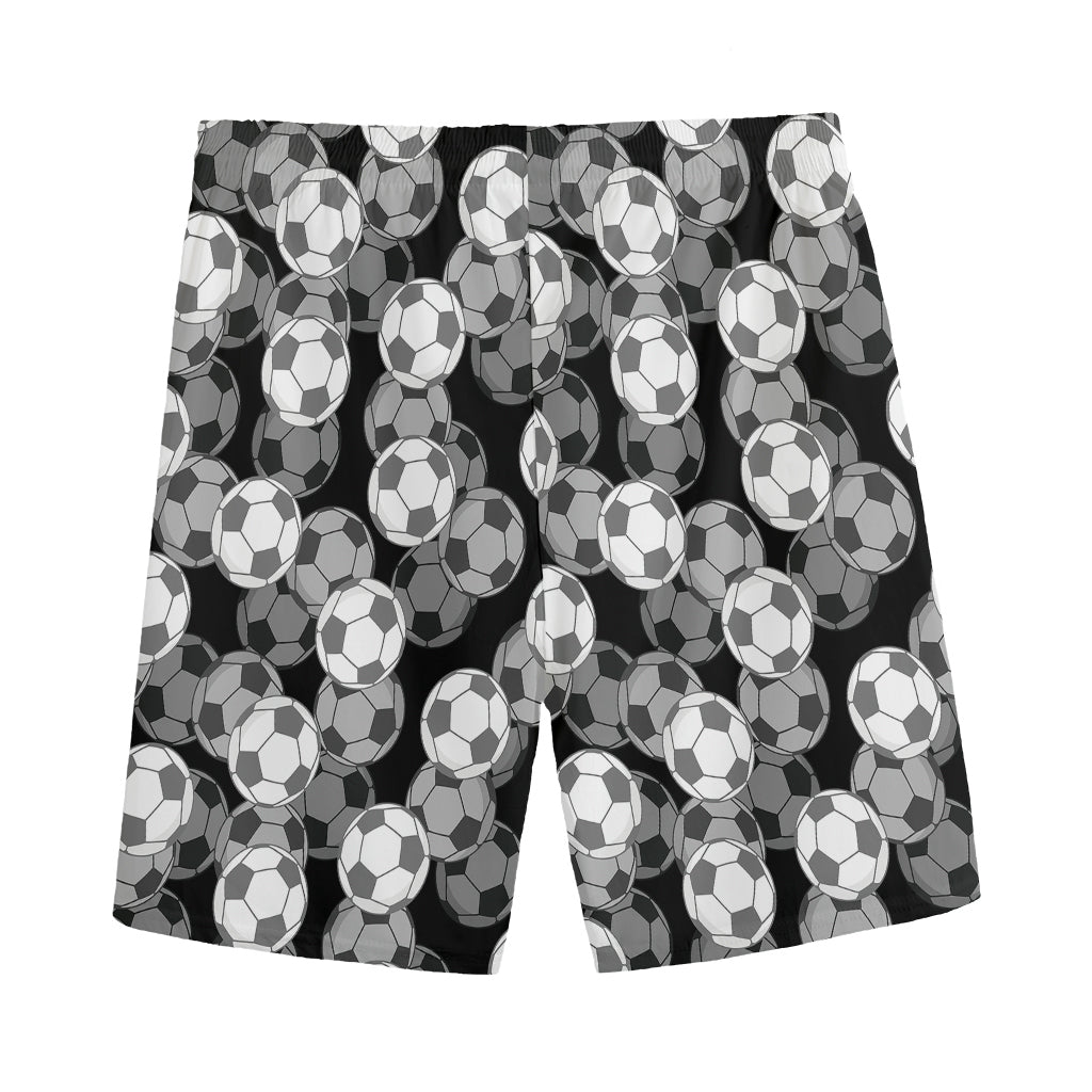 Black And White Soccer Ball Print Men's Sports Shorts