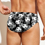 Black And White Soccer Ball Print Men's Swim Briefs