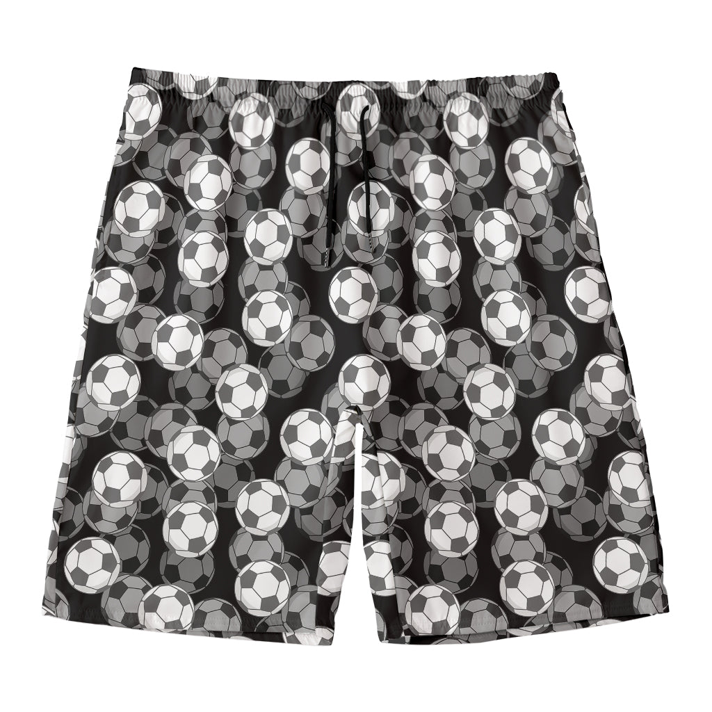 Black And White Soccer Ball Print Men's Swim Trunks