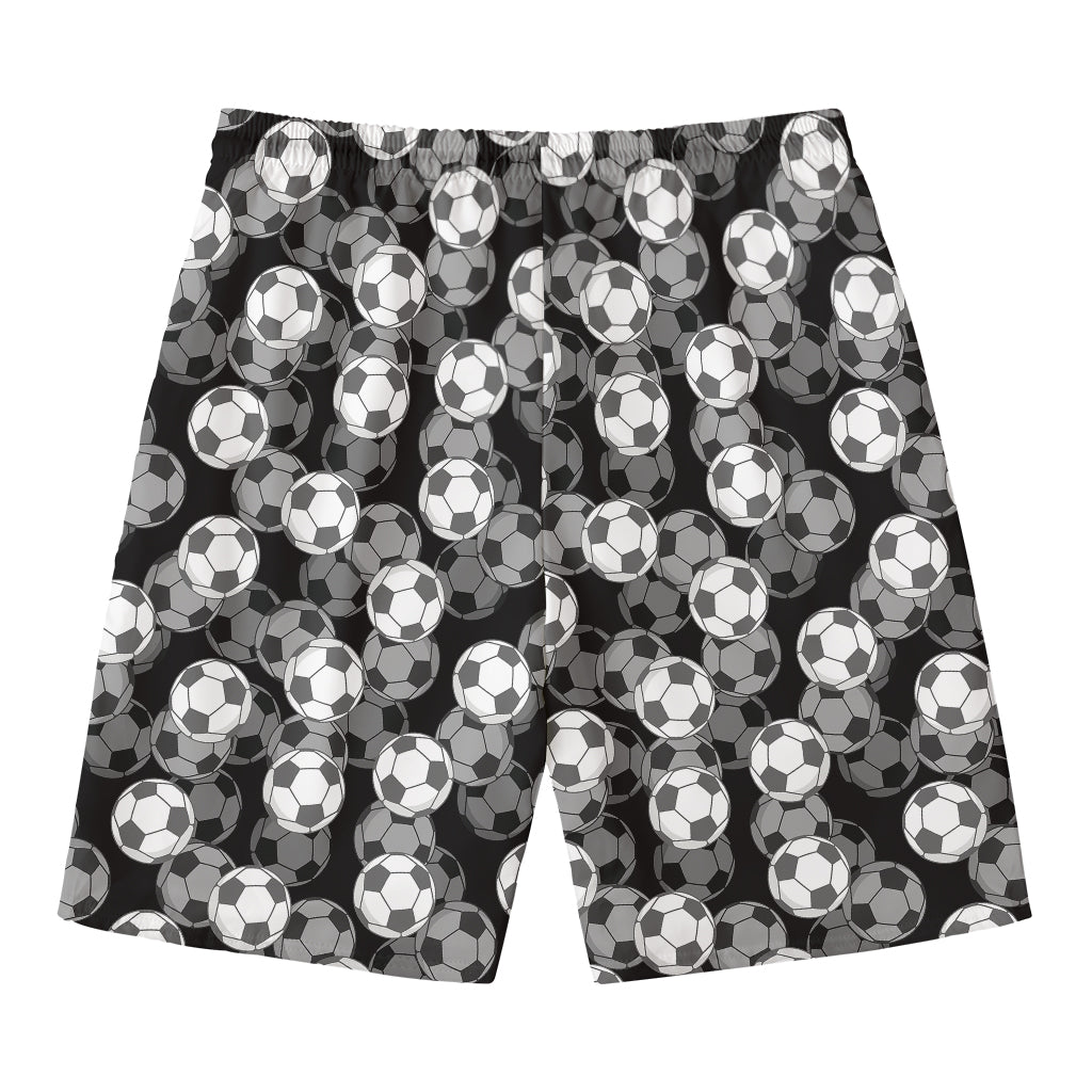 Black And White Soccer Ball Print Men's Swim Trunks