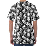 Black And White Soccer Ball Print Men's Velvet T-Shirt