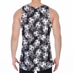 Black And White Soccer Ball Print Men's Velvet Tank Top