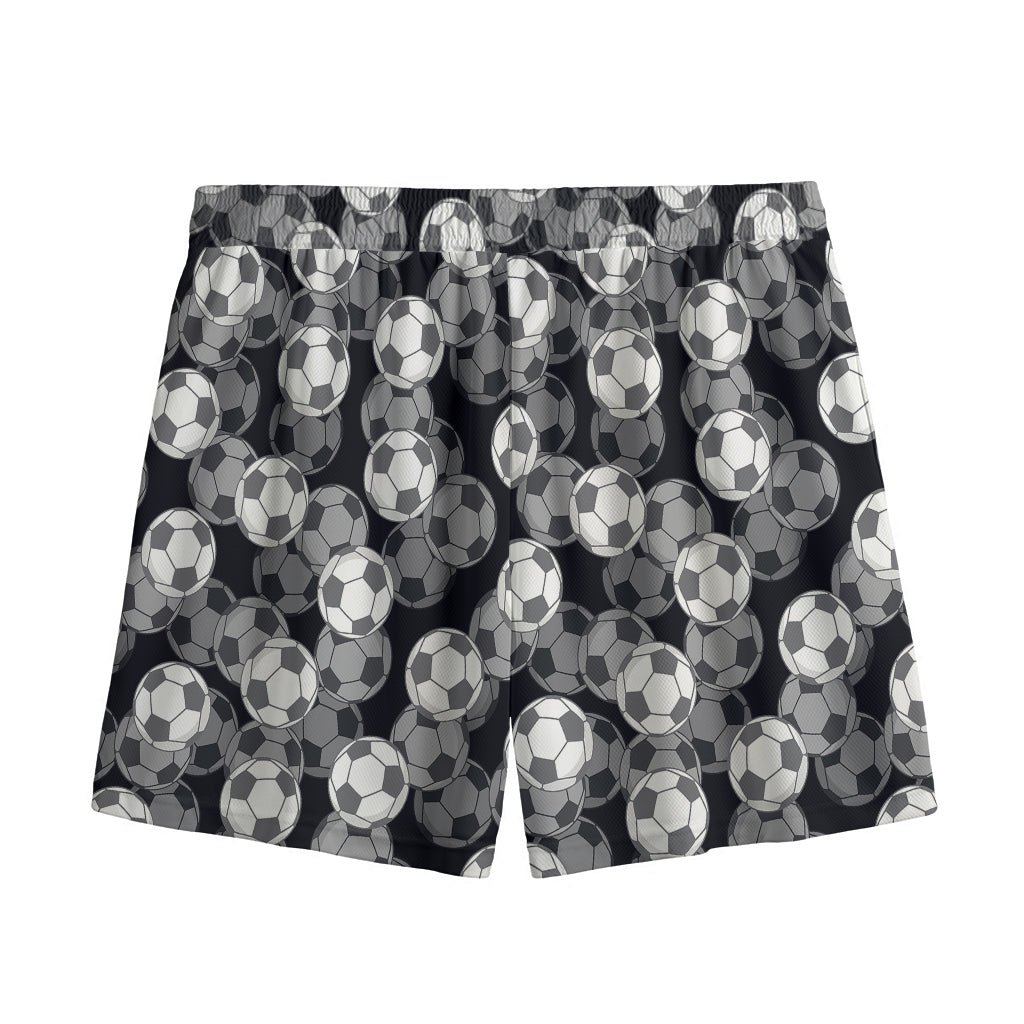 Black And White Soccer Ball Print Mesh Shorts