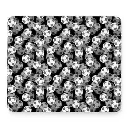 Black And White Soccer Ball Print Mouse Pad