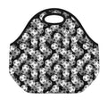 Black And White Soccer Ball Print Neoprene Lunch Bag