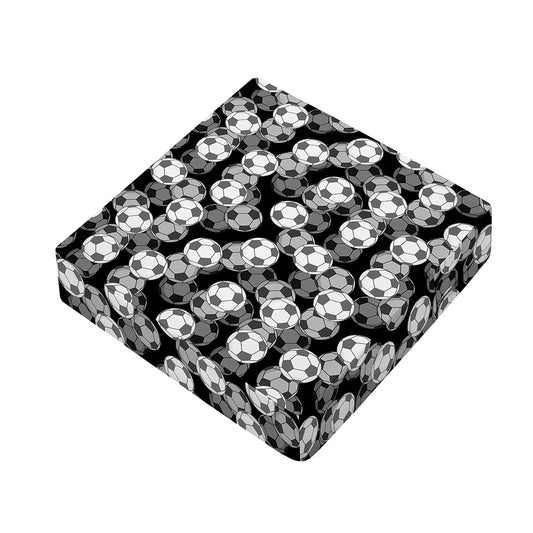 Black And White Soccer Ball Print Outdoor Seat Cushion Cover