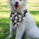 Black And White Soccer Ball Print Over The Collar Dog Bandana