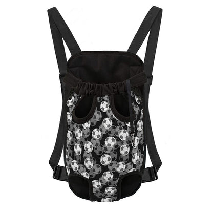 Black And White Soccer Ball Print Pet Carrier Backpack