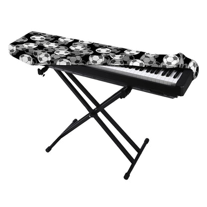 Black And White Soccer Ball Print Piano Keyboard Cover