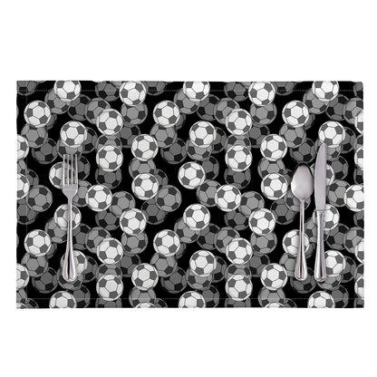 Black And White Soccer Ball Print Placemat