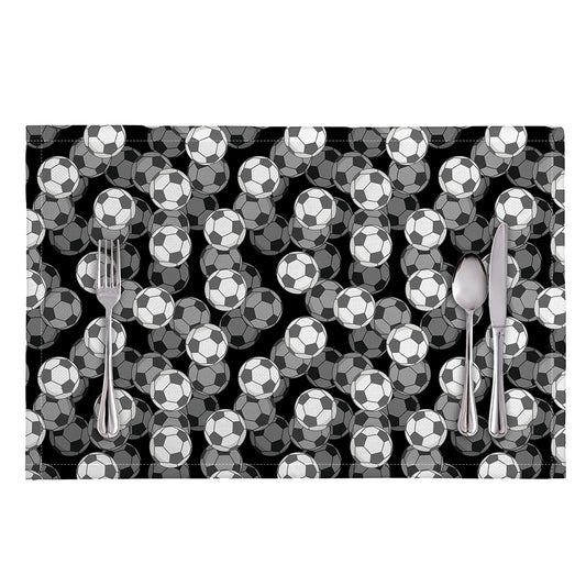 Black And White Soccer Ball Print Placemat