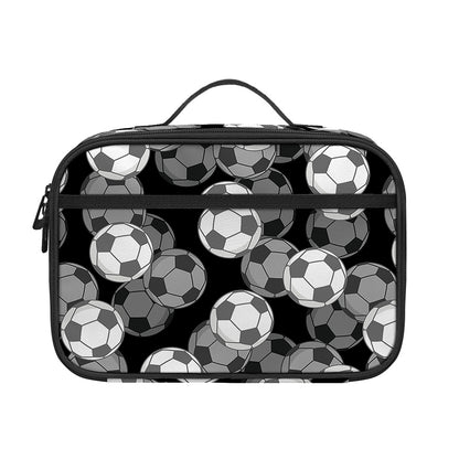 Black And White Soccer Ball Print Portable Lunch Bag