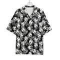 Black And White Soccer Ball Print Rayon Hawaiian Shirt