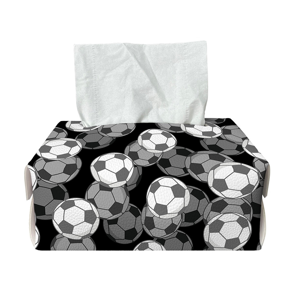 Black And White Soccer Ball Print Rectangle Tissue Box Cover