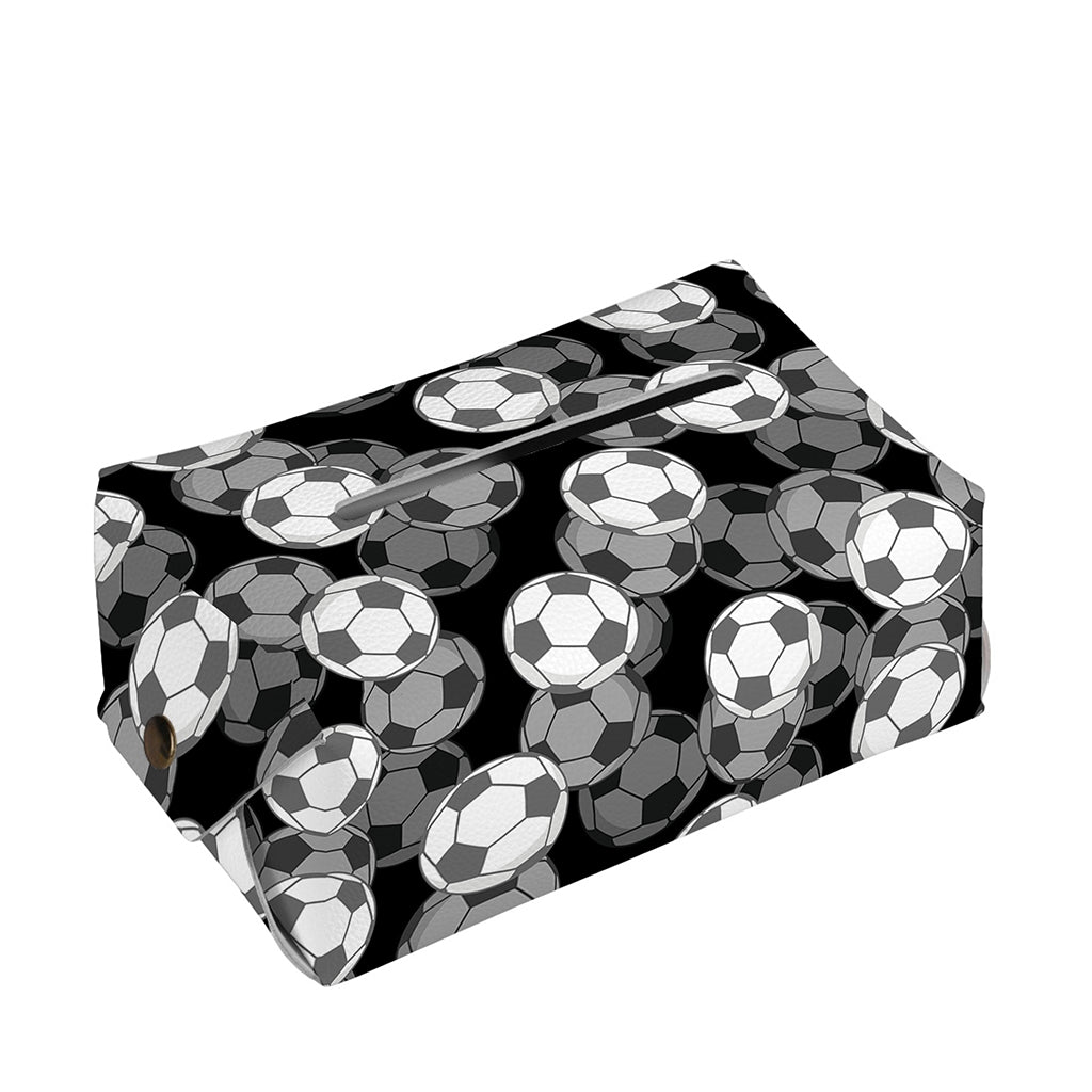 Black And White Soccer Ball Print Rectangle Tissue Box Cover