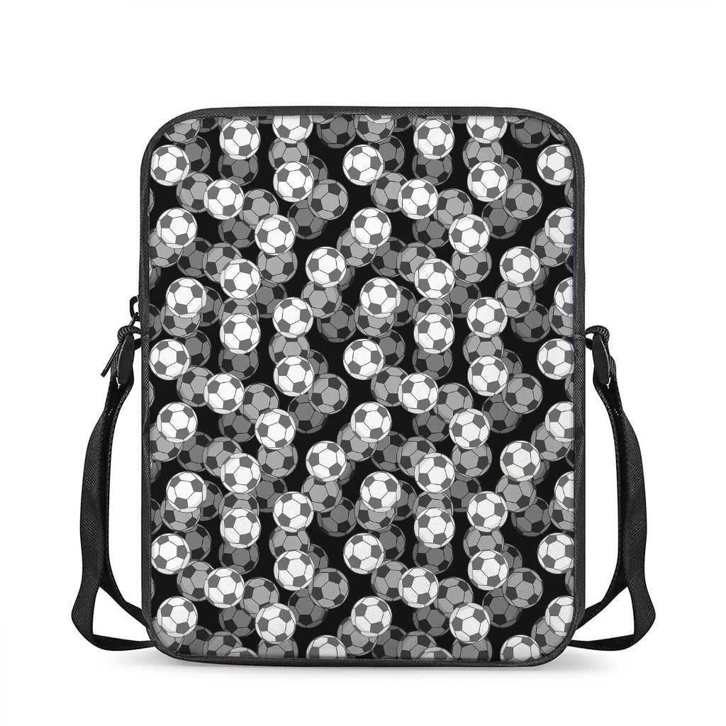 Black And White Soccer Ball Print Rectangular Crossbody Bag