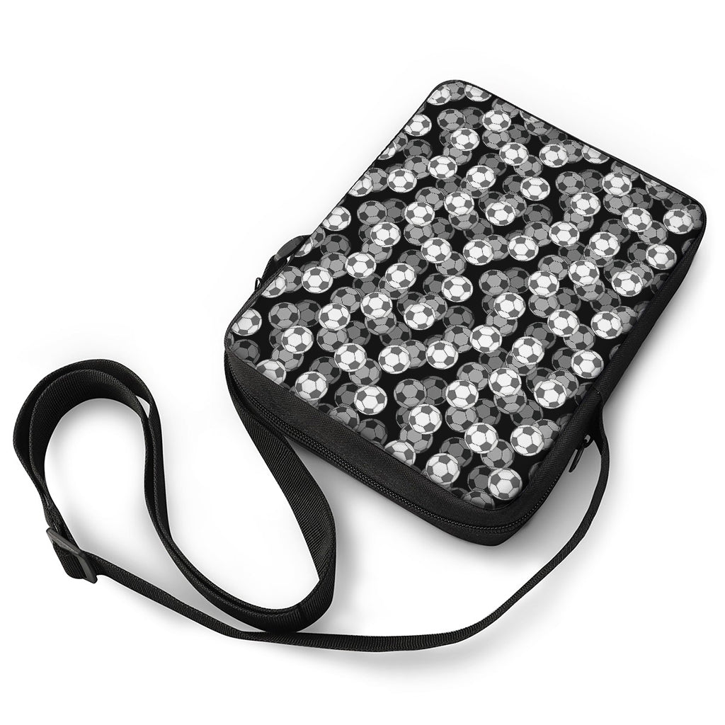 Black And White Soccer Ball Print Rectangular Crossbody Bag