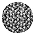 Black And White Soccer Ball Print Round Blanket