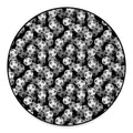 Black And White Soccer Ball Print Round Floor Mat