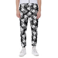 Black And White Soccer Ball Print Joggers