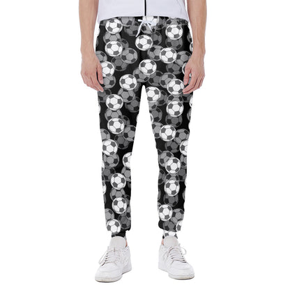 Black And White Soccer Ball Print Scuba Joggers