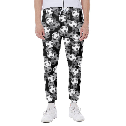 Black And White Soccer Ball Print Scuba Joggers
