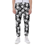 Black And White Soccer Ball Print Scuba Joggers