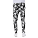 Black And White Soccer Ball Print Scuba Joggers