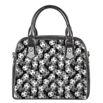Black And White Soccer Ball Print Shoulder Handbag