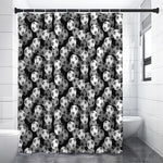 Black And White Soccer Ball Print Shower Curtain