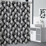 Black And White Soccer Ball Print Shower Curtain