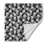 Black And White Soccer Ball Print Silk Bandana